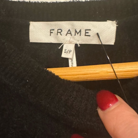 Frame Denim Black Ribbed Long Sleeve Top - Picture 3 of 3